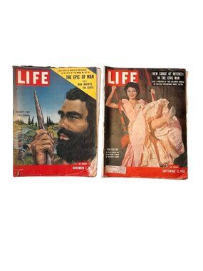 Vintage Life Magazine Lot 1955 Epic of Man Mid Century Ads Sept 12 Nov 7 Coca Co